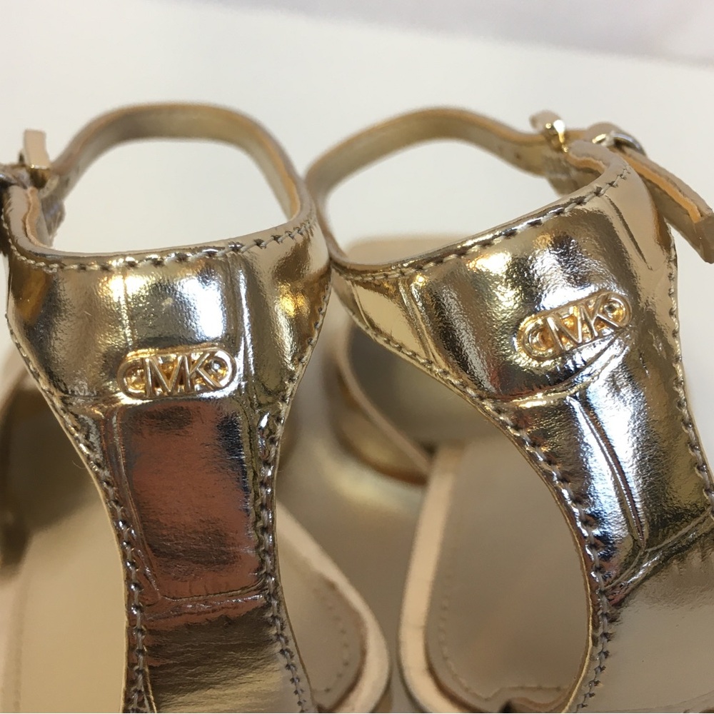 Michael Kors Gold Electra Sandal Heels, Women's 5.5, NWOT - Picture 10 of 16